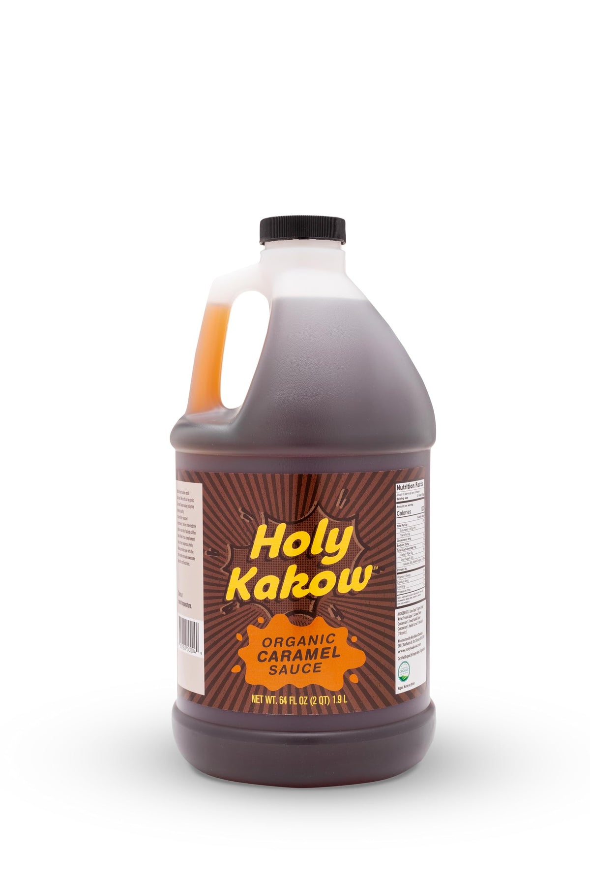 Holy Kakow Organic Caramel Sauce - Vegan, Dairy-Free, Gluten-Free, 64 Oz