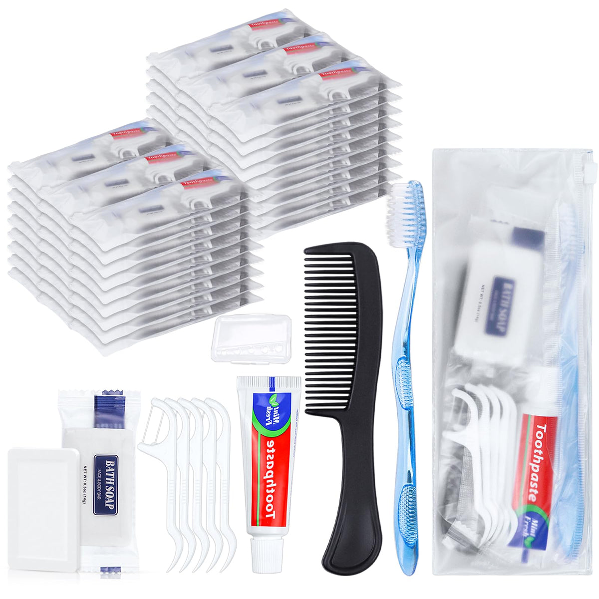 HQSLsund 50 Sets Personal Hygiene Kit Basic Toiletry Kits Homeless Supplies