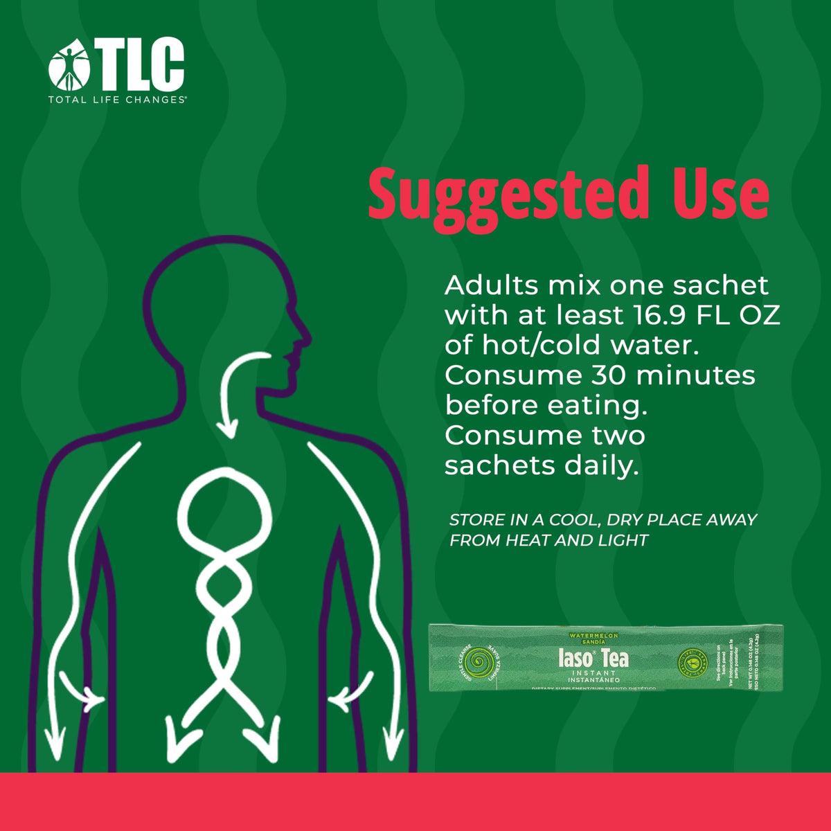 IASO Iaso Instant Tea (Watermelon) – Refreshing, On-the-Go Cleansing Tea for Daily Wellness | 25 Sachets