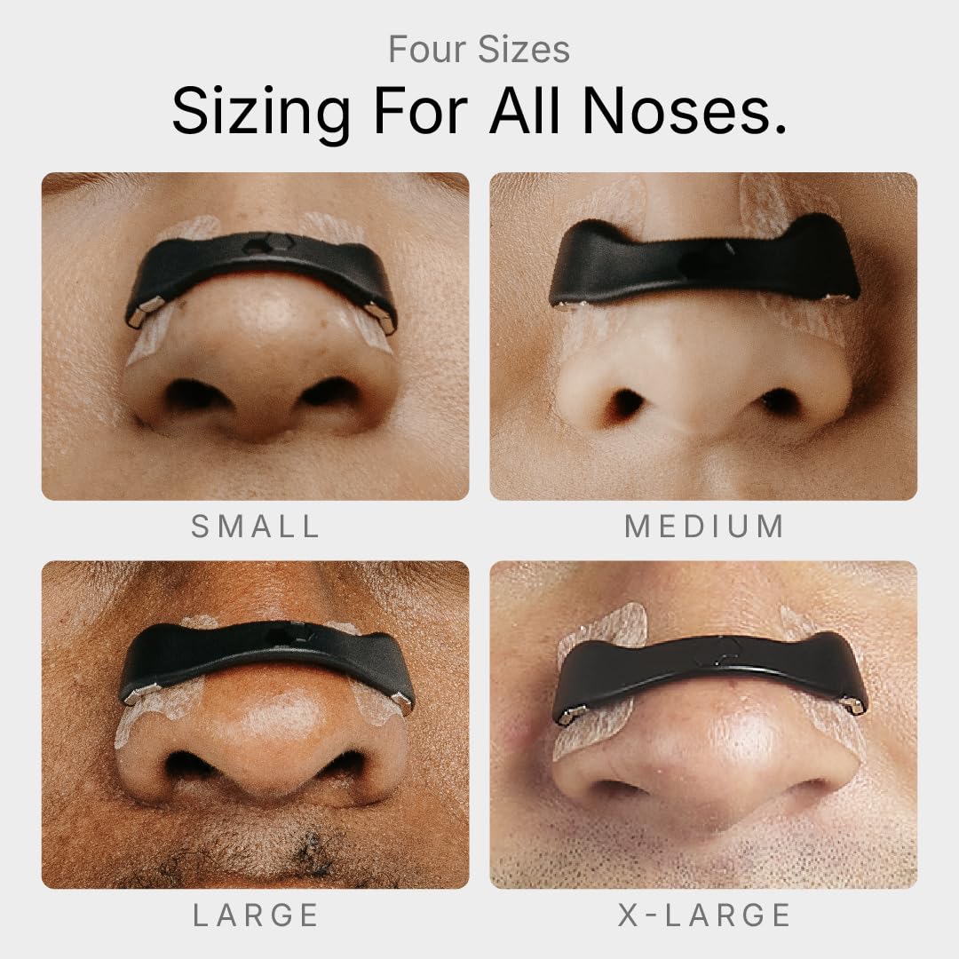 Intake Breathing — Magnetic Nasal Strips Starter Kit | Reusable Band + Tabs | Nasal Strips for Sleep, Snoring, Breathing & Sports | Stronger Lift Than Traditional Nose Strips | 4 Sizes, 30 Tabs, Black