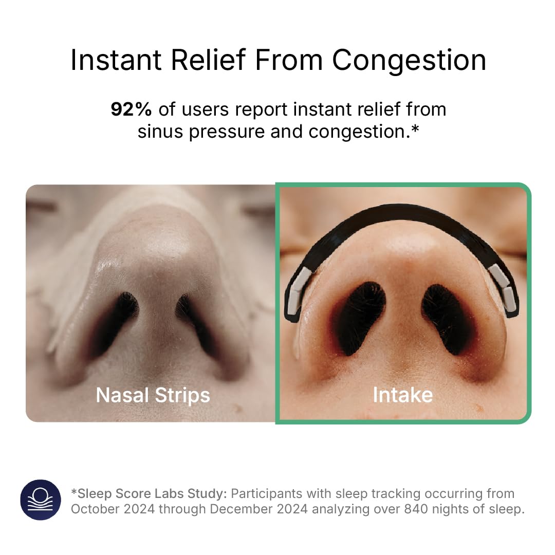 Intake Breathing — Magnetic Nasal Strips Starter Kit | Reusable Band + Tabs | Nasal Strips for Sleep, Snoring, Breathing & Sports | Stronger Lift Than Traditional Nose Strips | 4 Sizes, 30 Tabs, Black