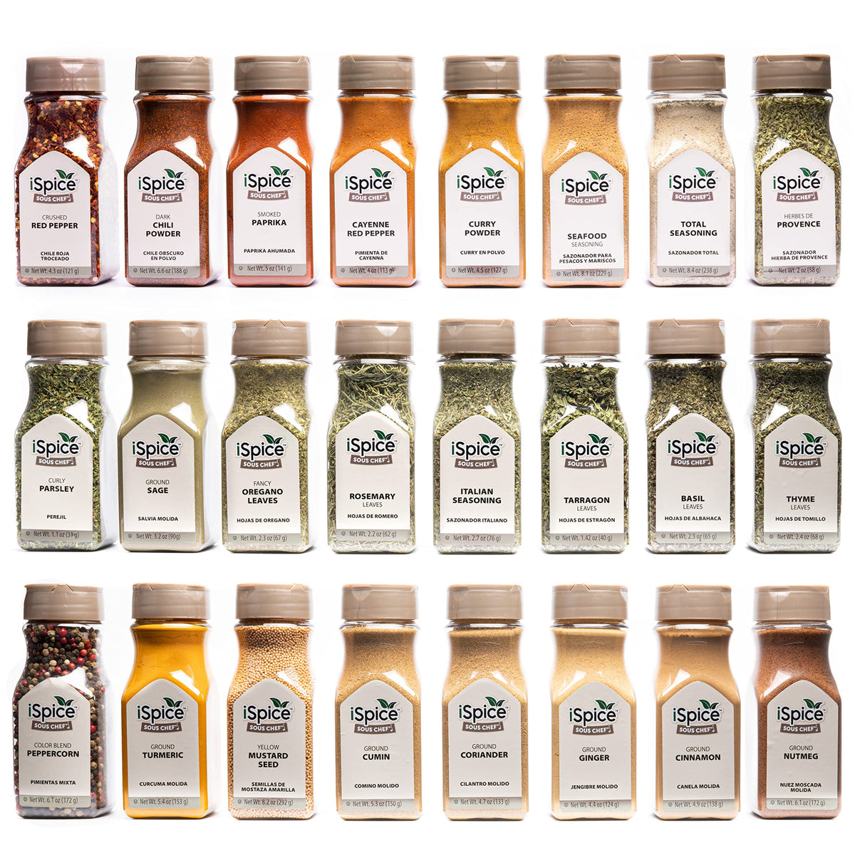 iSpice Starter Spice Set – 24-Pack Silk Road Collection, Fresh Aromatics, USA-Made