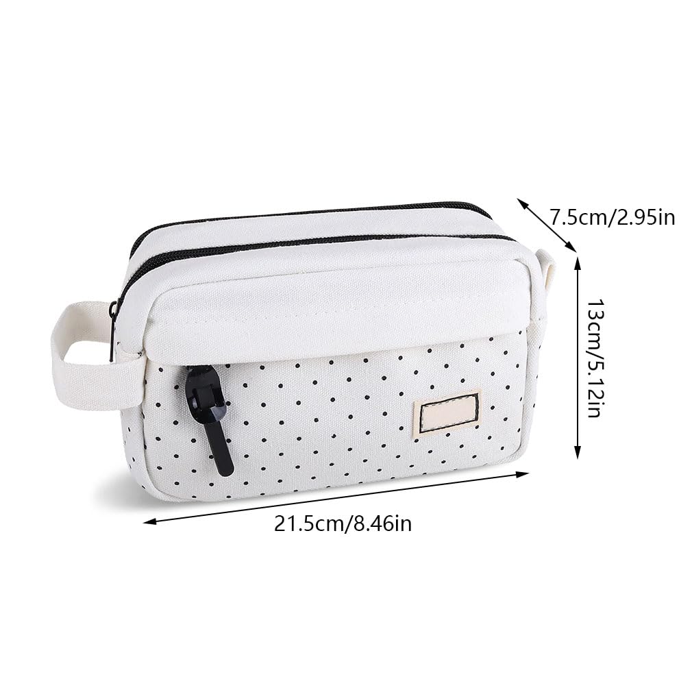 iSuperb Big Capacity Pencil Case Polka Dots Pencil Pouch Bag
