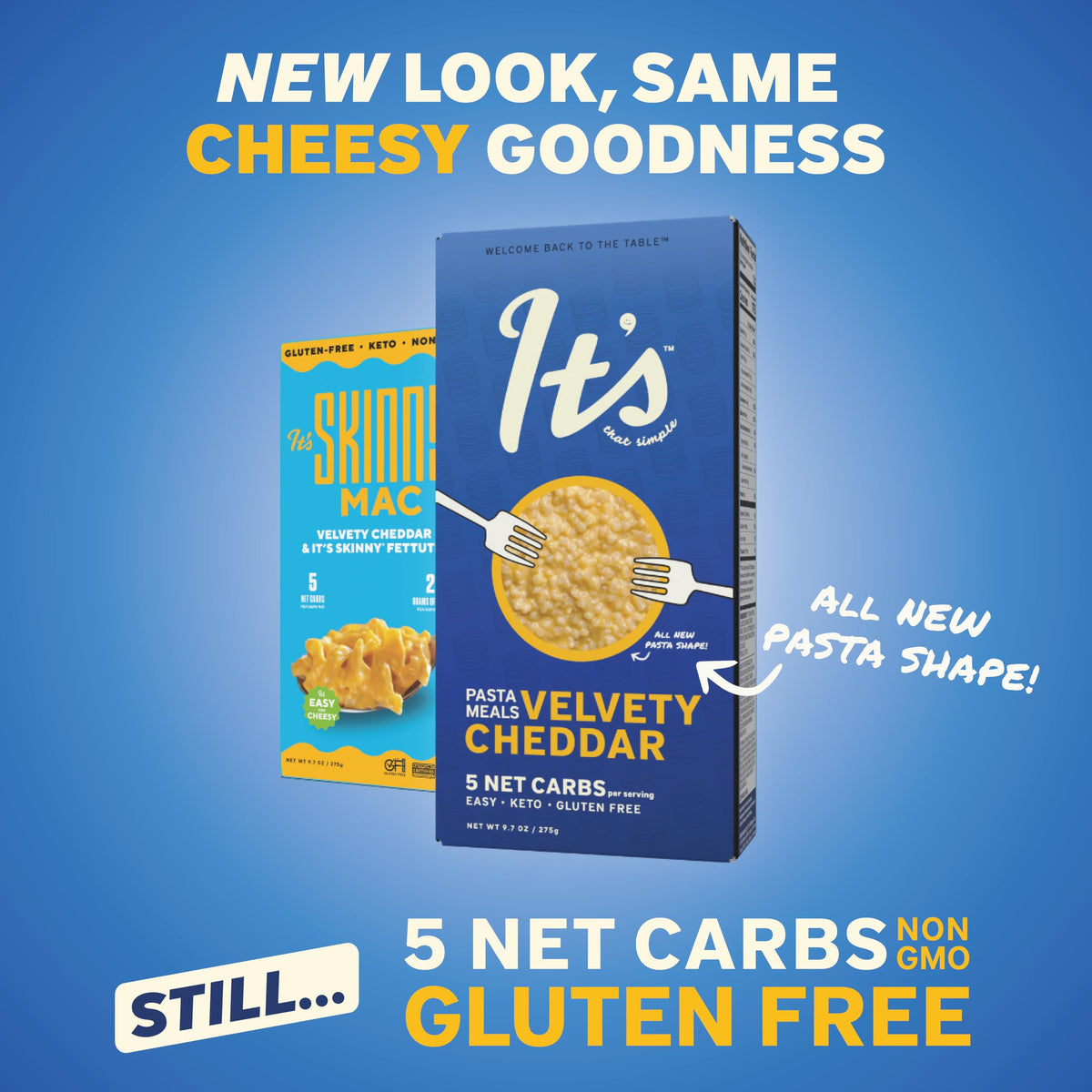 It's Skinny Velvety Cheddar – Low Carb Pasta, Gluten Free, 5 Net Carbs per Serving
