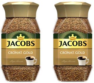 Jacobs Cronat Gold Instant Coffee 2-Pack – Glass Jar, Imported from Germany