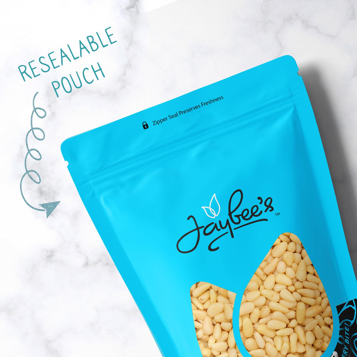 Jaybee's Pine Nuts Raw 2 lb — Unsalted Pignolias for Pesto & More
