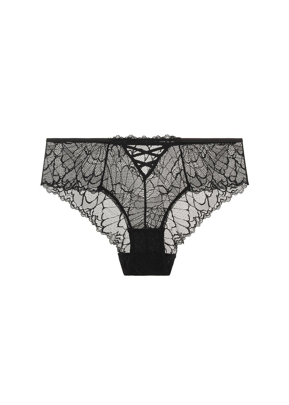 JENNIFER Black Recycled Lace Boyshort Panties