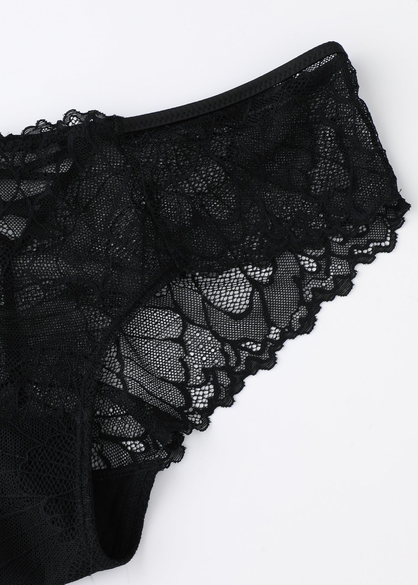 JENNIFER Black Recycled Lace Boyshort Panties