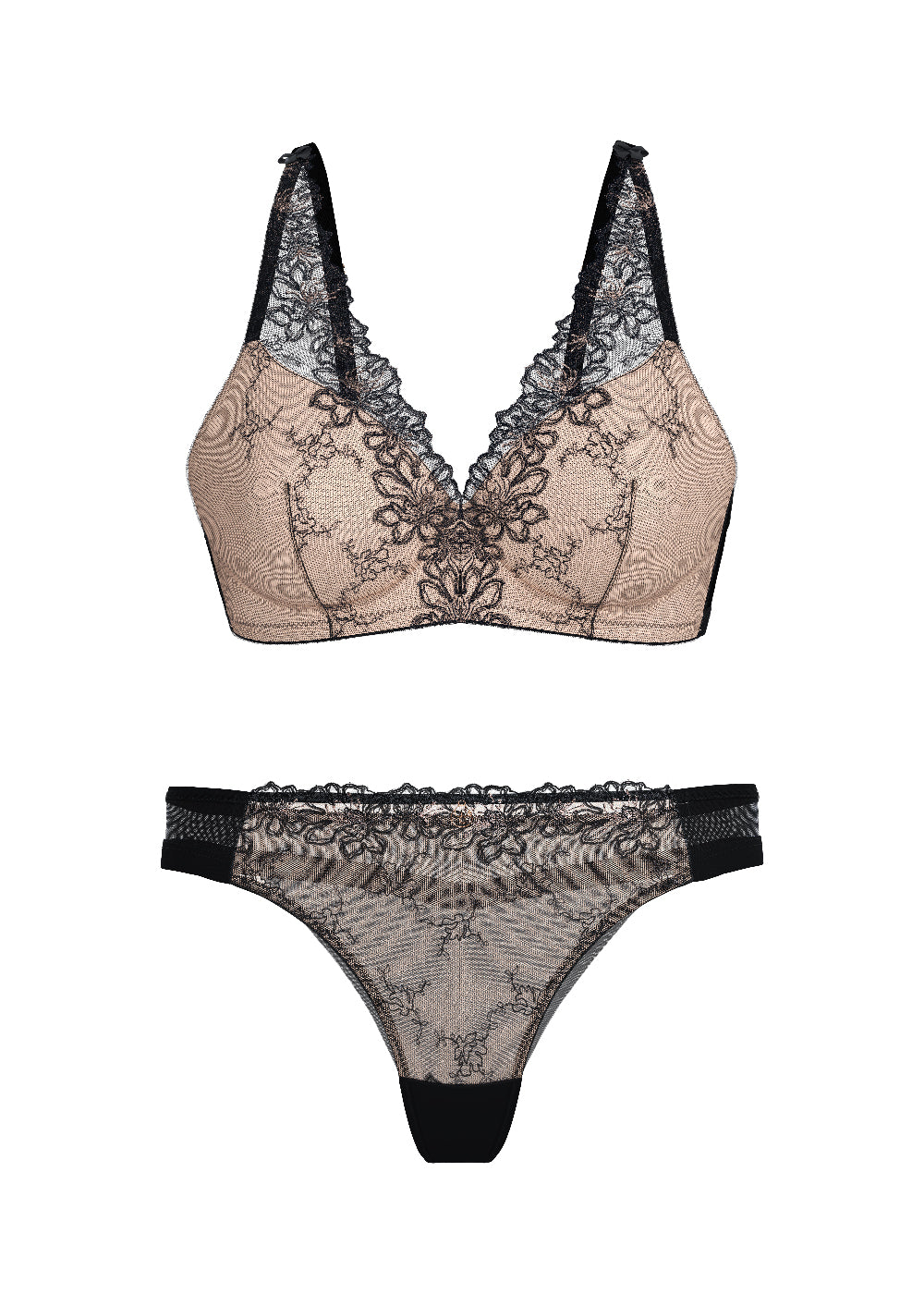 JESSA Black Lace Lingerie Set