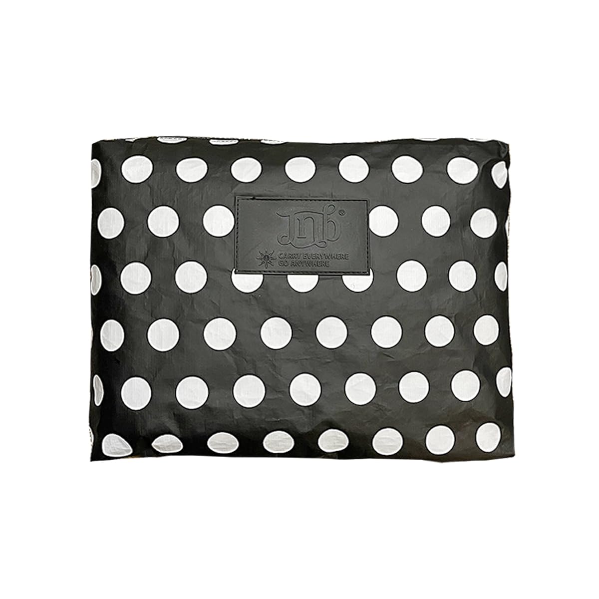 JNB 100% Coated Tyvek Material Polka Dot Beach Pouch, Waterproof Pouch for Beach, Make-up, Wet Dry Bag,Clutch, Bk01