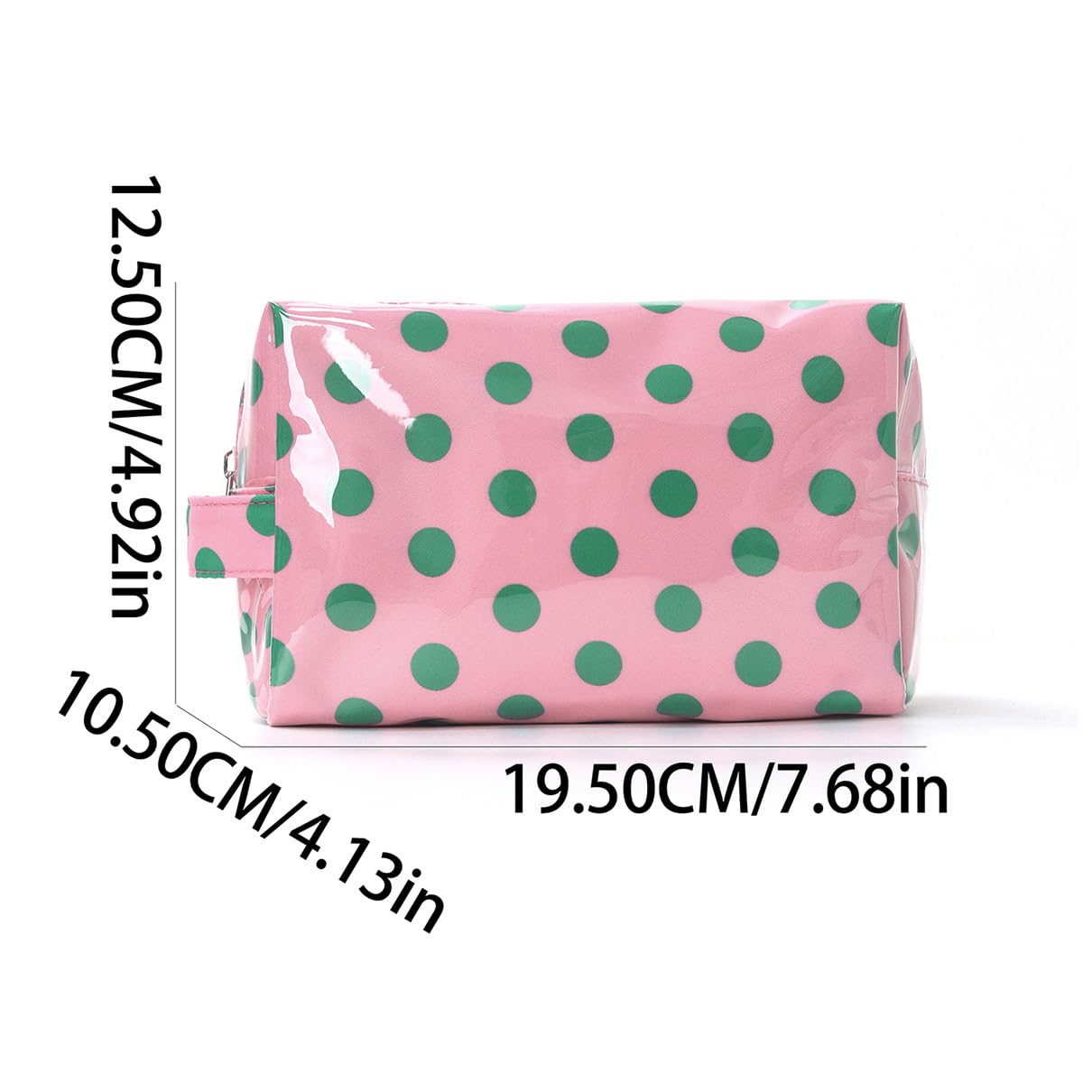 JQWYGB Small Polka Dots Cosmetic Bags Women’s PVC Makeup Purse Waterproof Toiletry Bag Multi-Use Cosmetic Pouch Travel Work