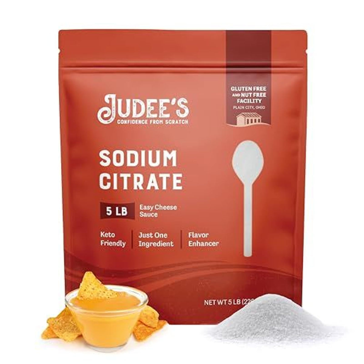 Judee's Gluten Free Sodium Citrate Powder - Bulk 80 Oz, Keto-Friendly Cheese Emulsifier, Nut-Free