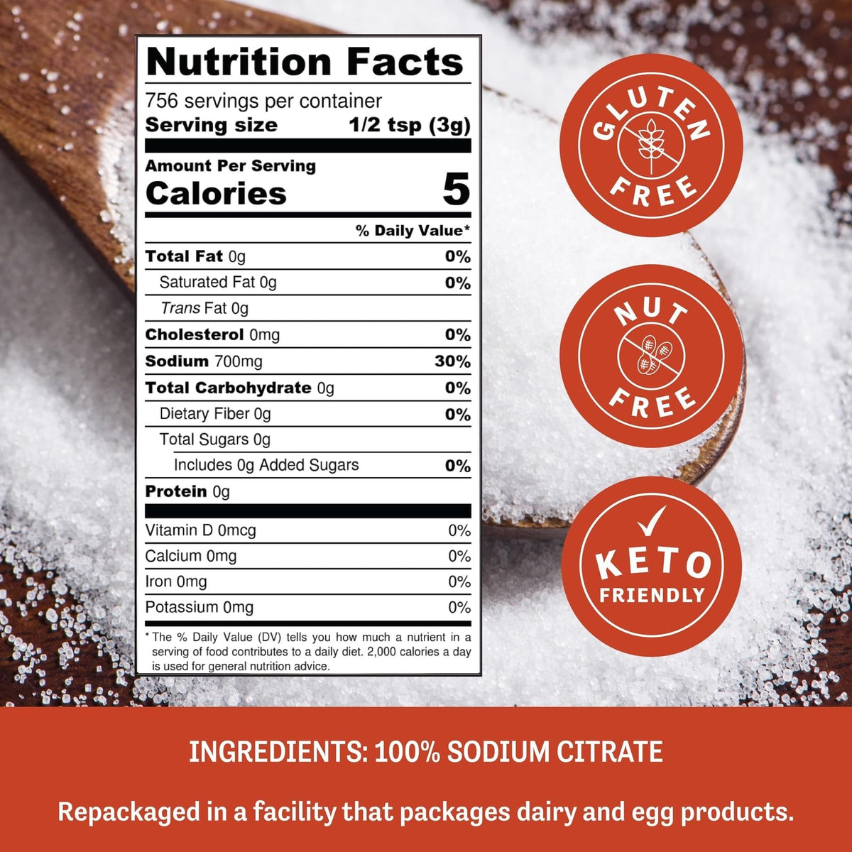 Judee's Gluten Free Sodium Citrate Powder - Bulk 80 Oz, Keto-Friendly Cheese Emulsifier, Nut-Free