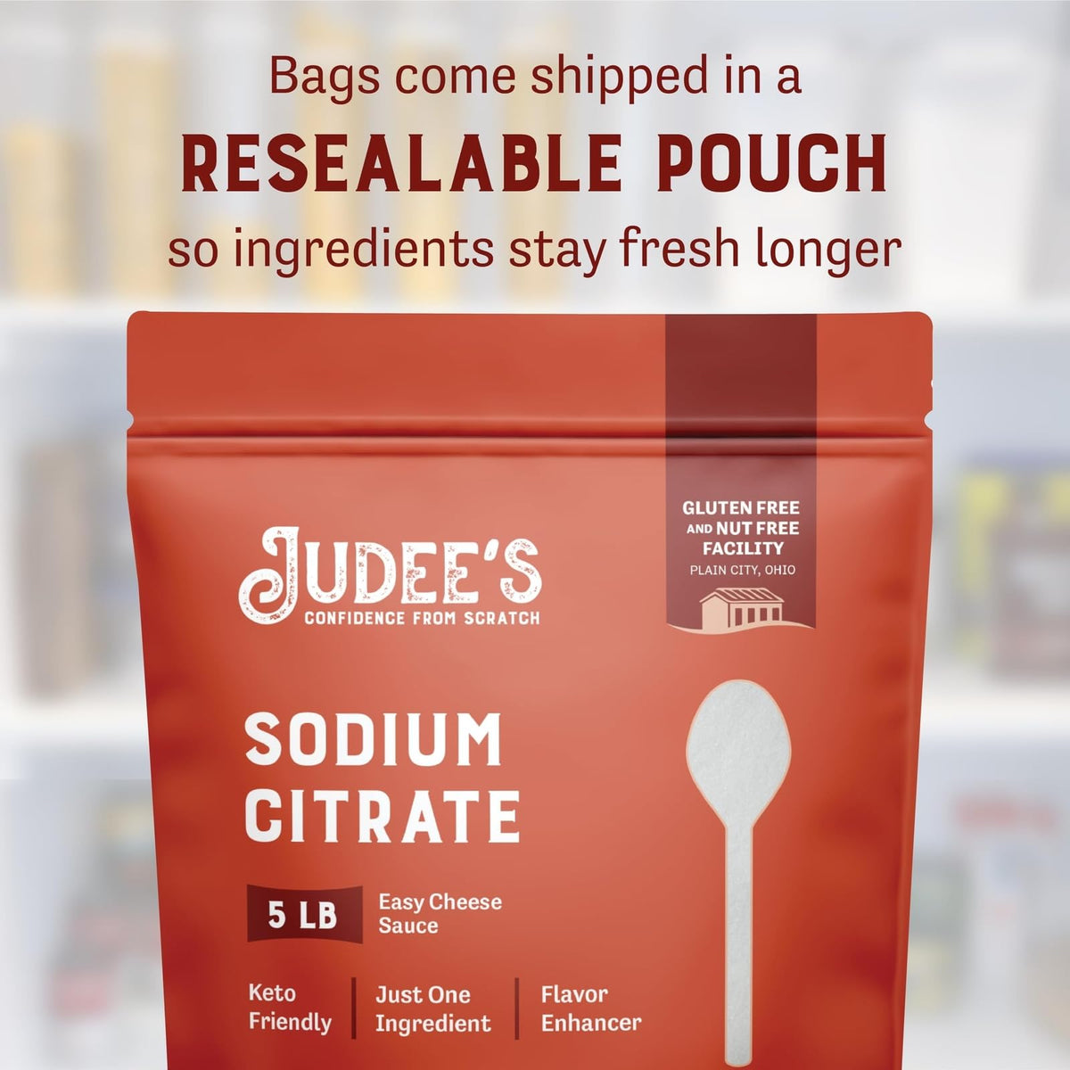 Judee's Gluten Free Sodium Citrate Powder - Bulk 80 Oz, Keto-Friendly Cheese Emulsifier, Nut-Free