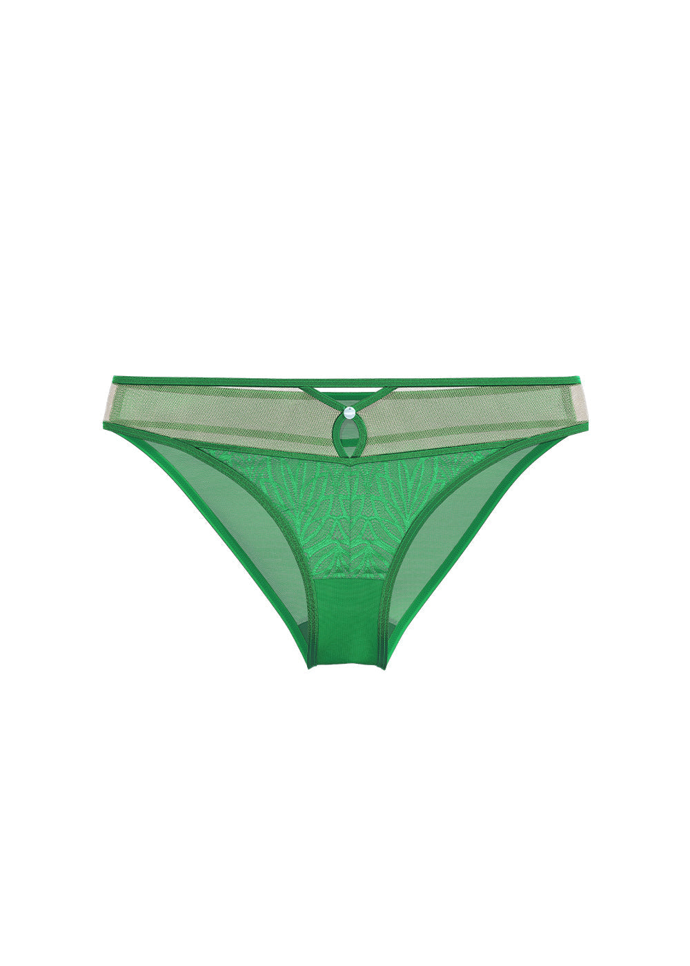 KALINA Green Lace Briefs with Keyhole Detail