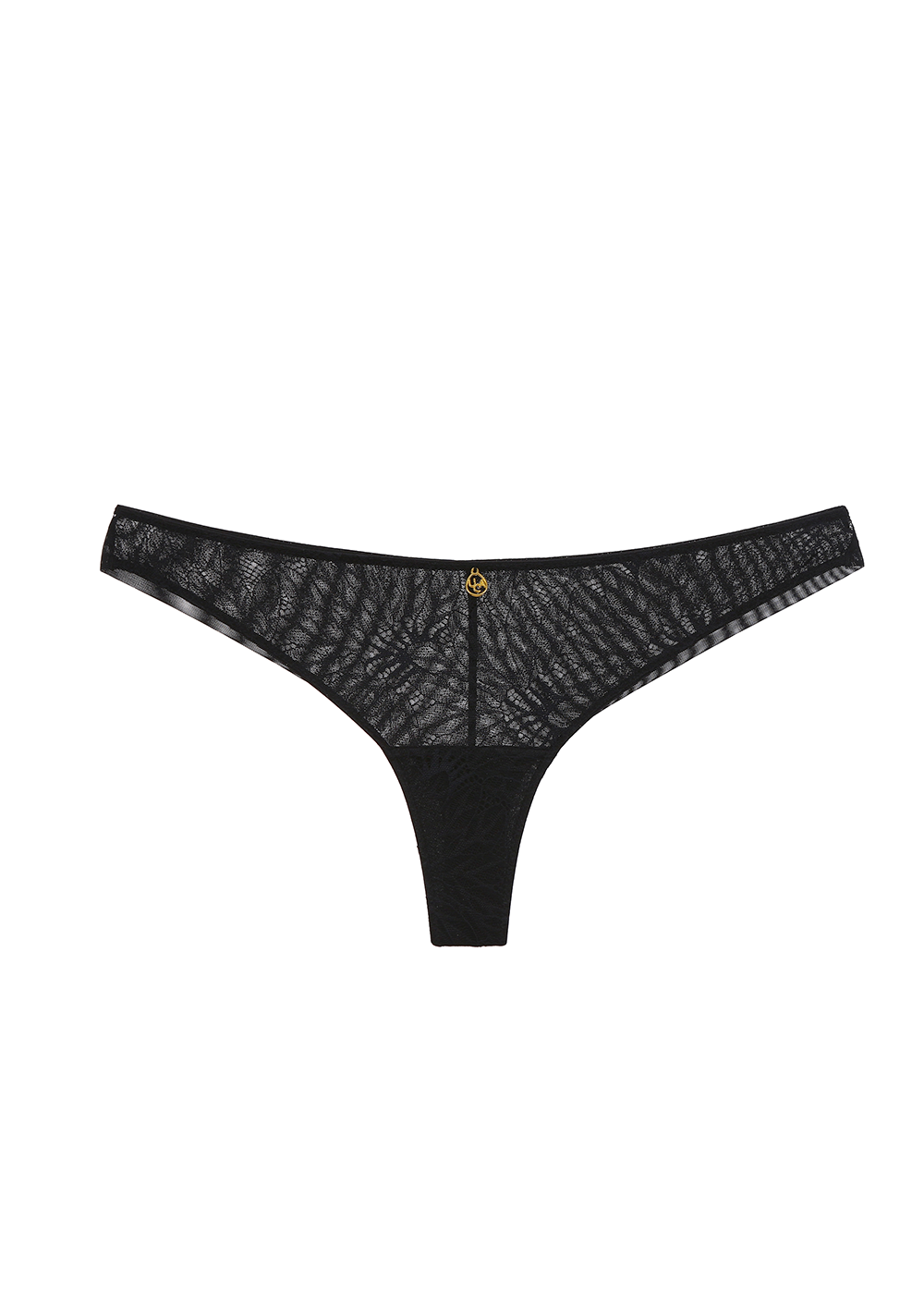 KAYLA Low Rise Lace Black Tanga Panties