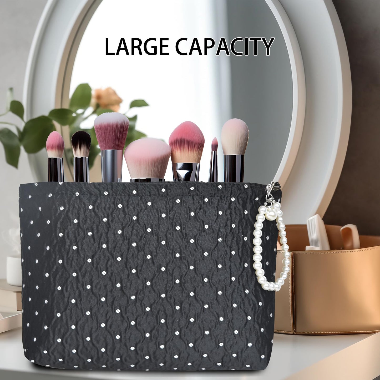 KeYaMee Makeup Bag Travel Cosmetic Bags for Purse Women Organizer Pouch