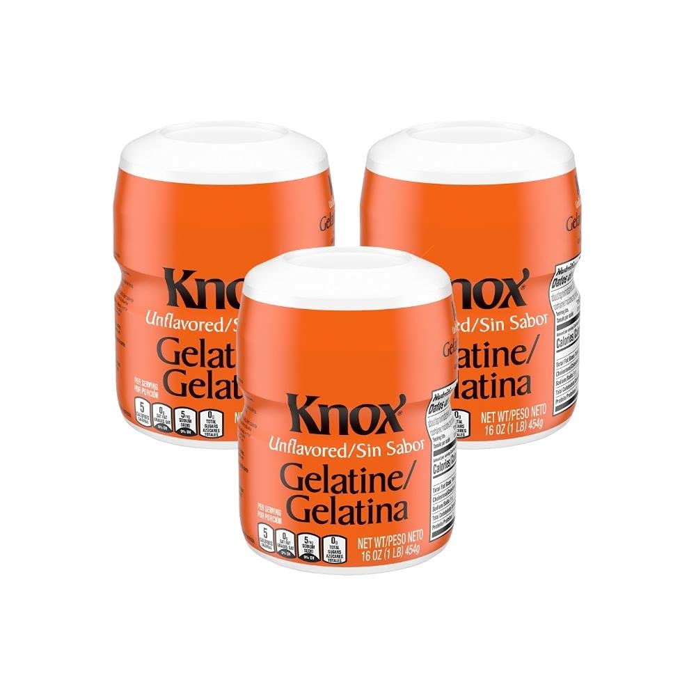 Knox Unflavored Gelatin – 1 lb (Set of 3) | Odorless, Tasteless Thickening Agent