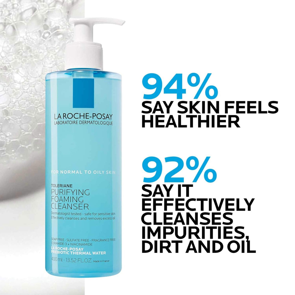 La Roche-Posay Toleriane Purifying Foaming Facial Cleanser, 13.52oz