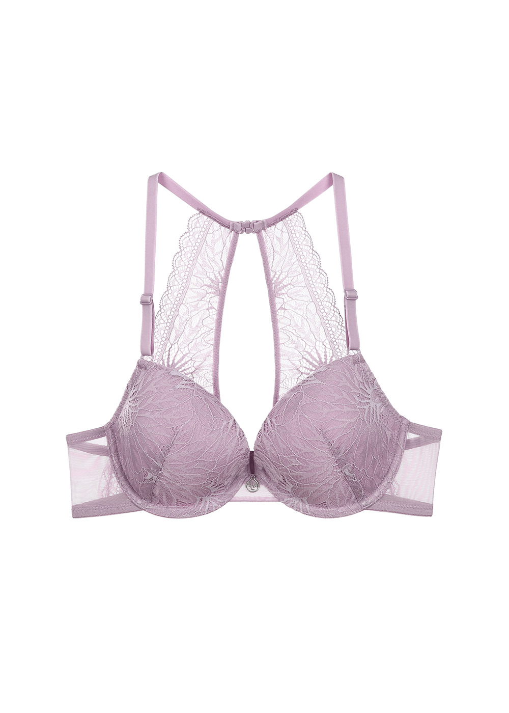 LAUREN Comfort Plunge Molded Lace Spacer Demi Bra