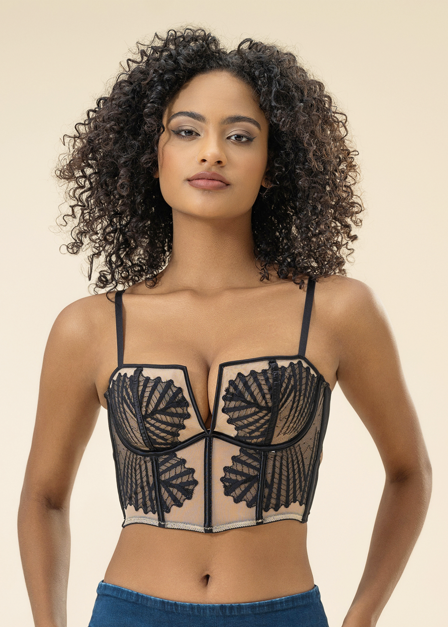 LESLIE Sexy Lace Underwired Corset Top