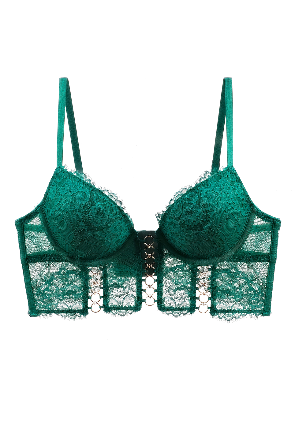 LILLIAN Plus Floral Lace Underwired Demi Corset Top