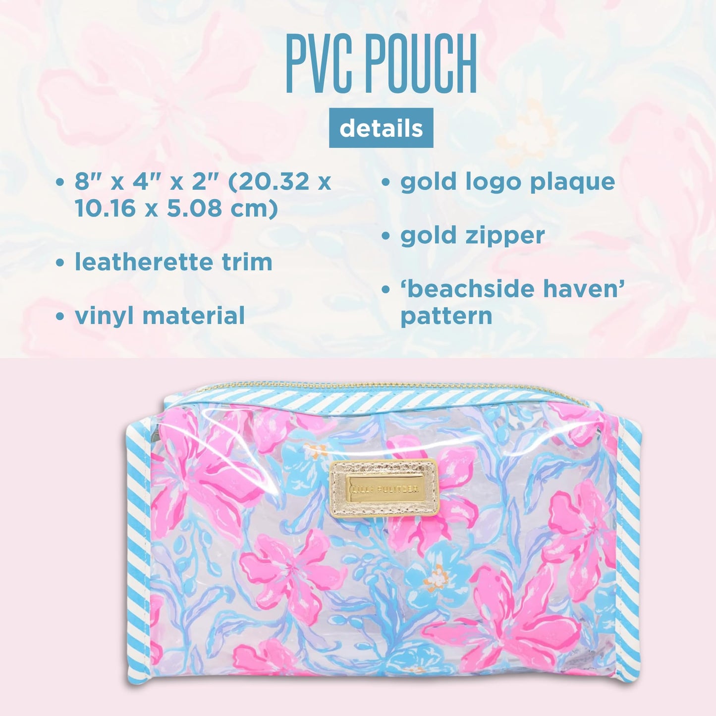 Lilly Pulitzer Vinyl Pouch, Beachside Haven