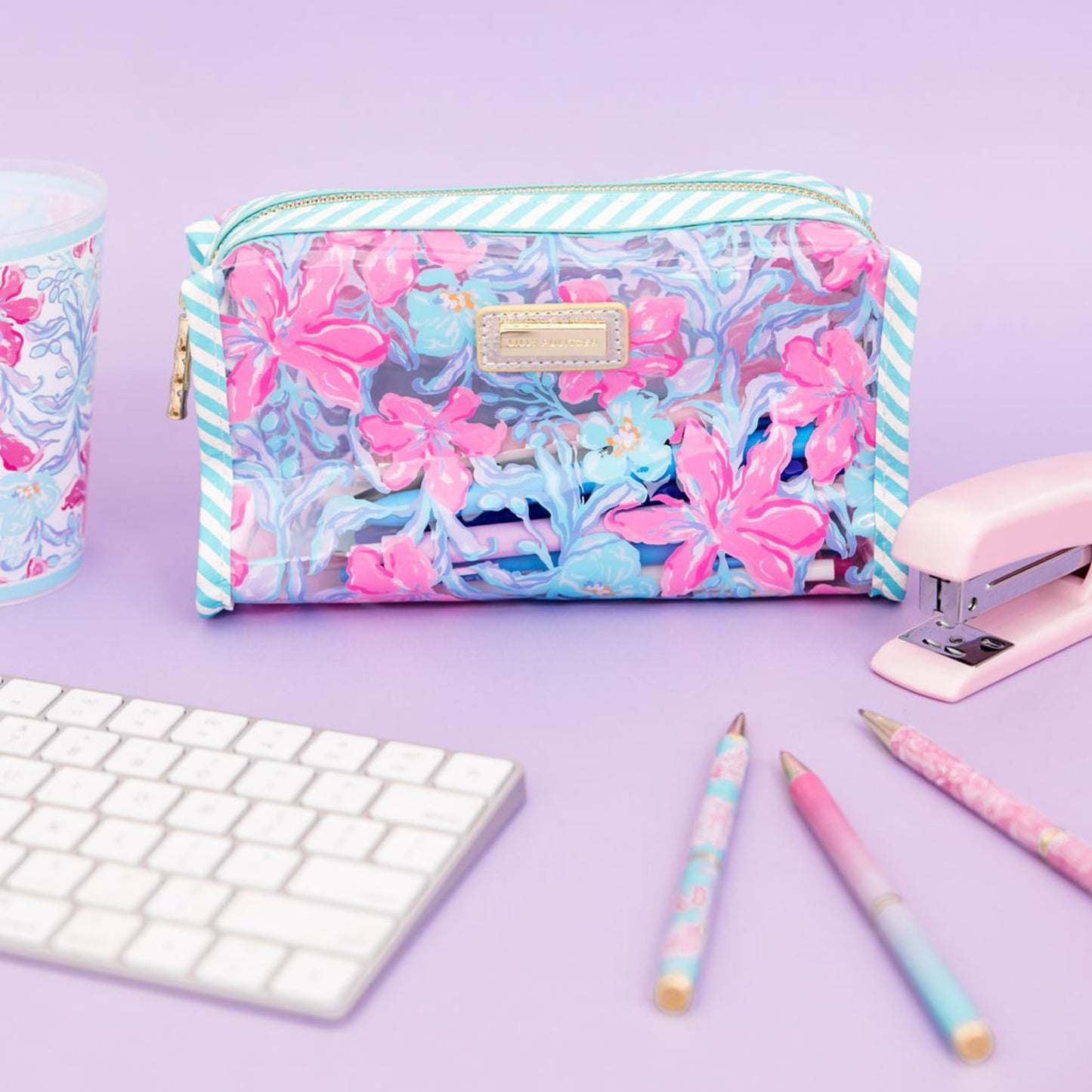 Lilly Pulitzer Vinyl Pouch, Beachside Haven
