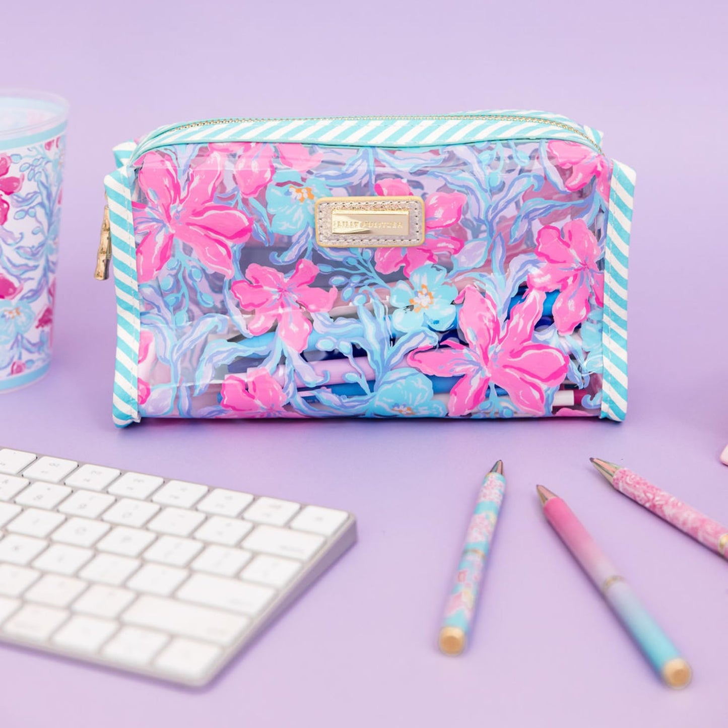 Lilly Pulitzer Vinyl Pouch, Beachside Haven