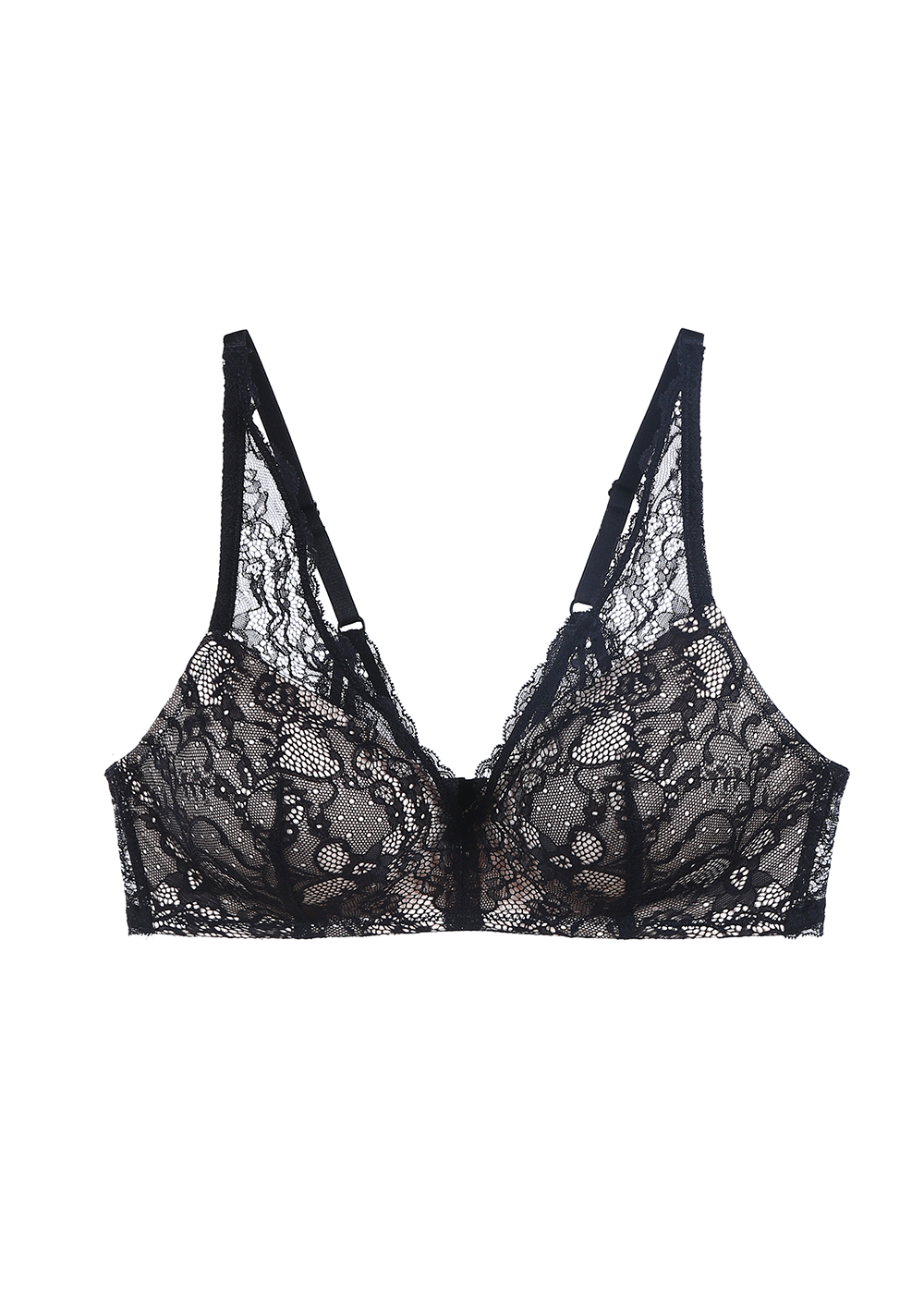 LISA Sexy Recycled Lace Wireless Black Bra