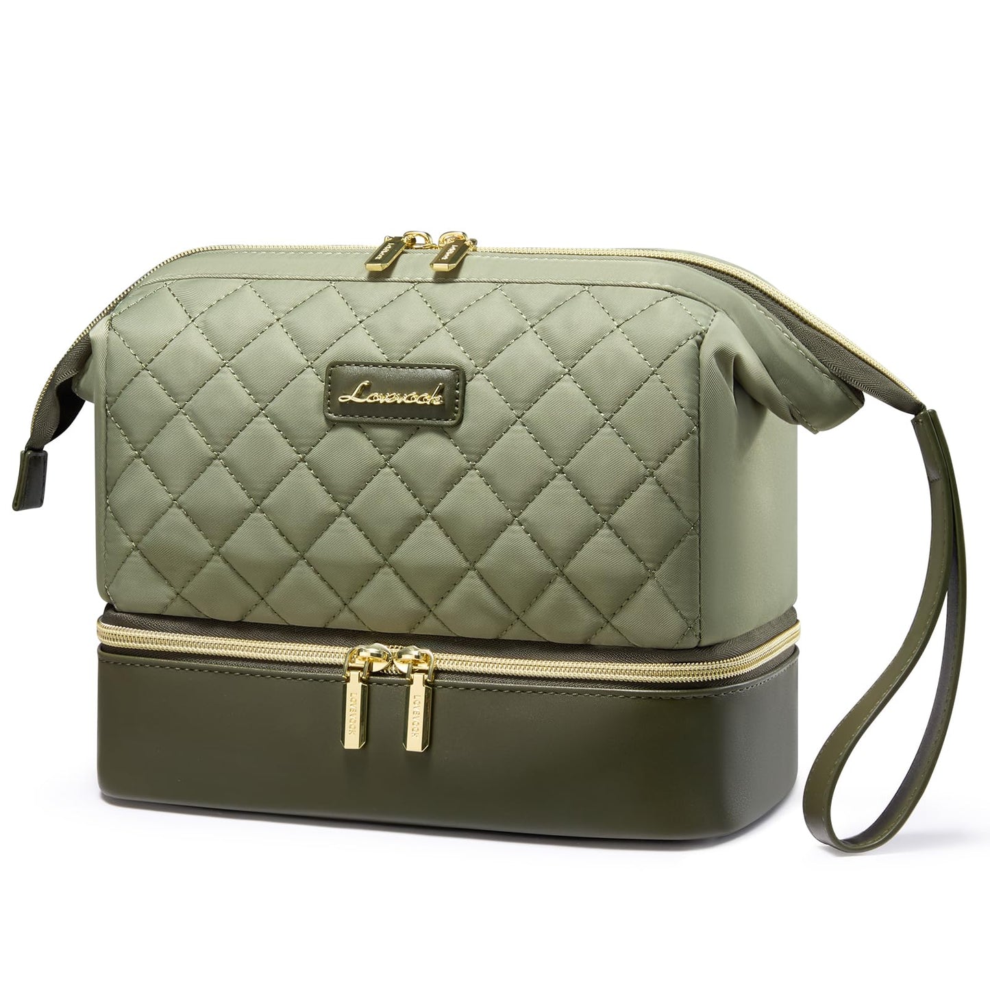 LOVEVOOK Travel Makeup Bag, Portable Double Layer Cosmetic Bag For Women