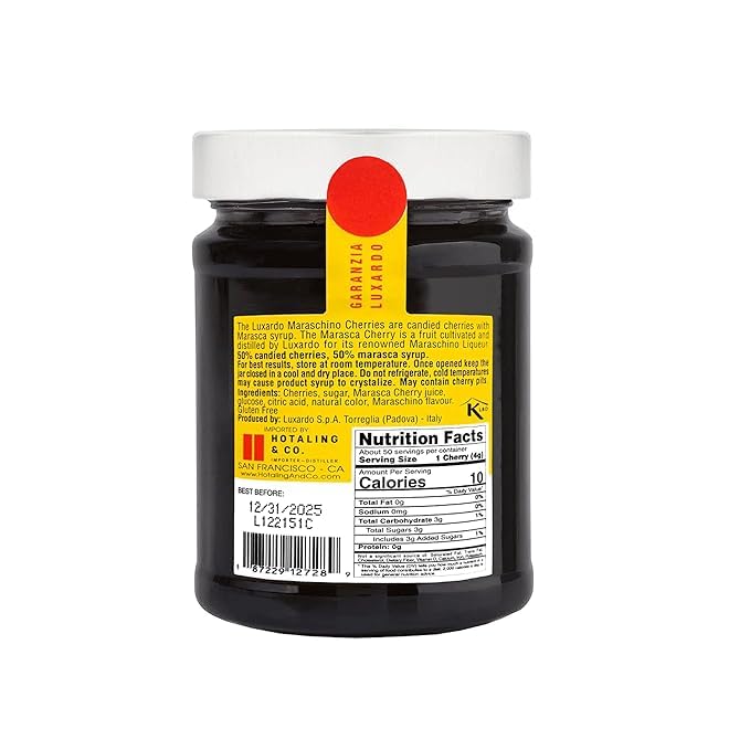 Luxardo Original Maraschino Cherries – 4x400g Jars, ~65 Cherries Each | For Old Fashioned, Manhattan & Desserts