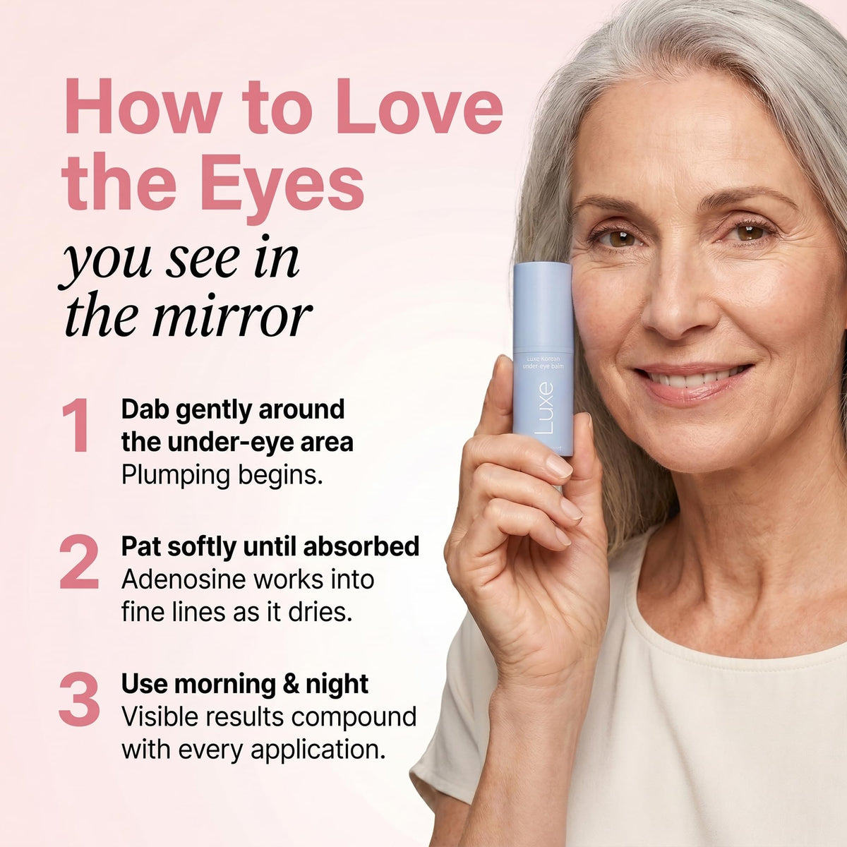Luxe Korean Under Eye Balm – Lift & Firm 3-in-1 Multi Balm Stick, Hydrating, Smoothing, and Refreshing Eye Care for Dark Circles, Puffiness, and Fine Lines, with PDRN Collagen Extract