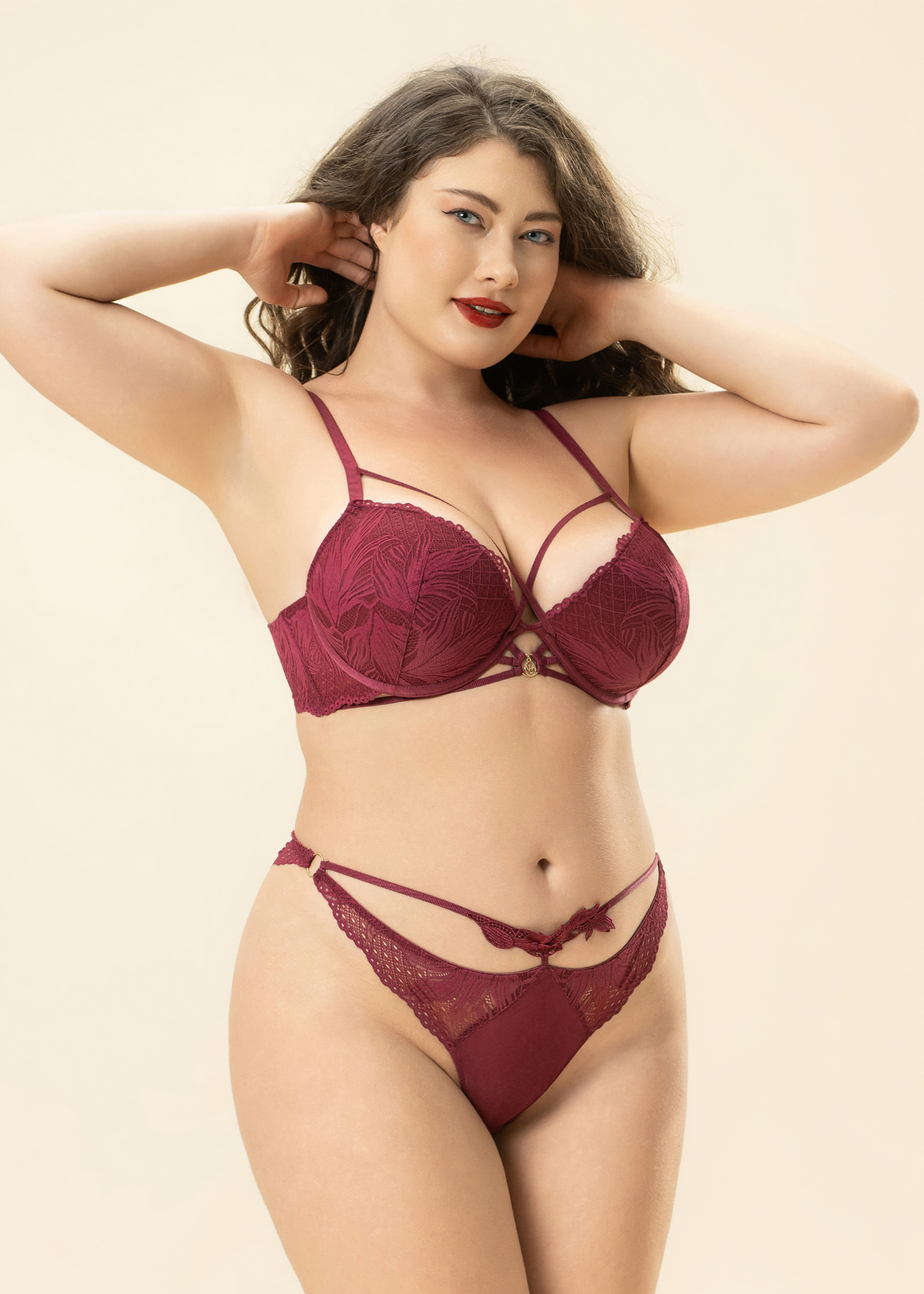 LYRA Plus Sexy Red Lace Tanga Panties