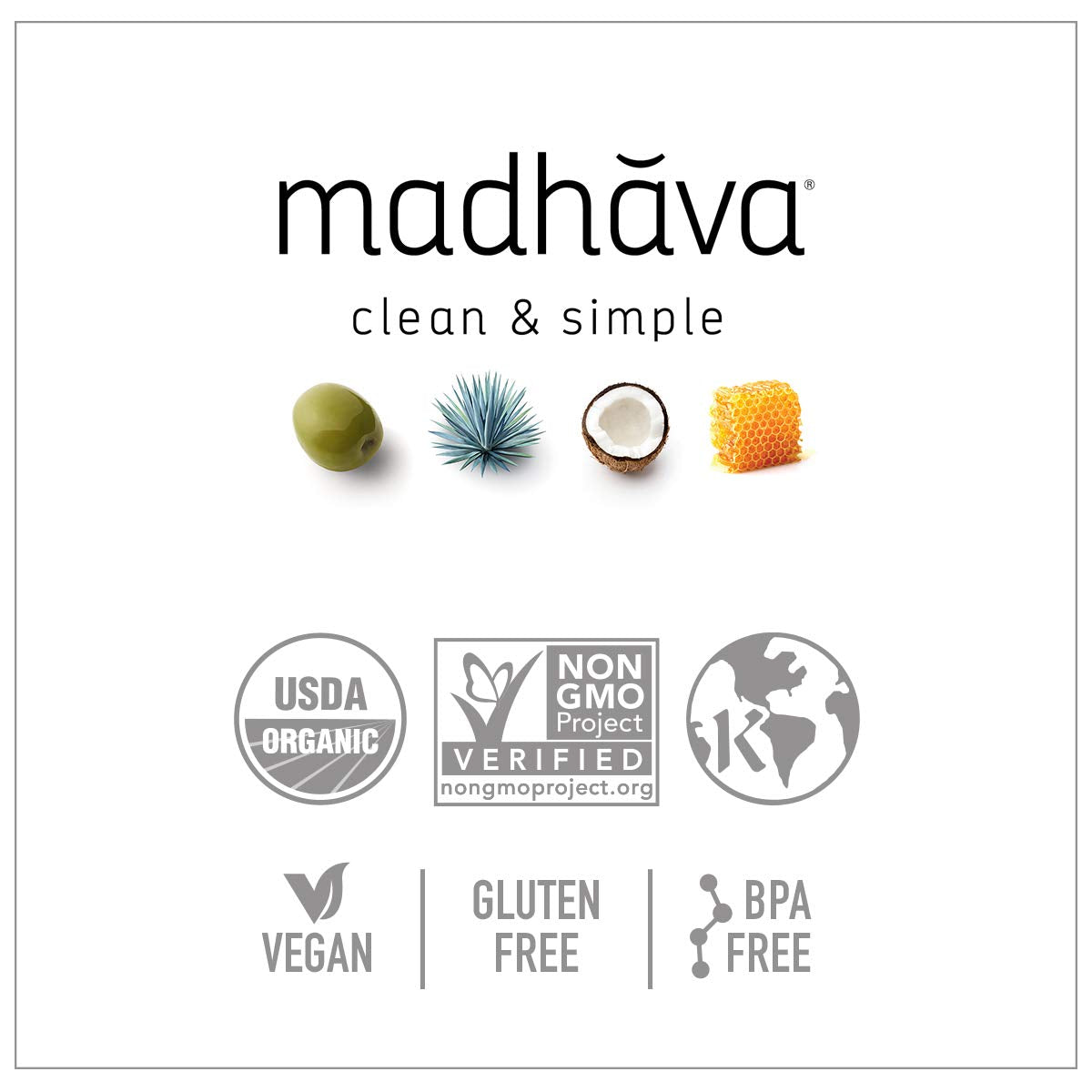 MADHAVA Organic Light Agave Nectar – 100% Blue Agave, Vegan & Non-GMO (Pack of 6, 23.5 oz each)
