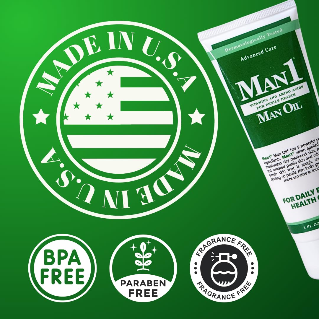 Man1 Man Oil Penile Health Cream - Advanced Care, treat dry, red, cracked, discolored, irritated or peeling male skin