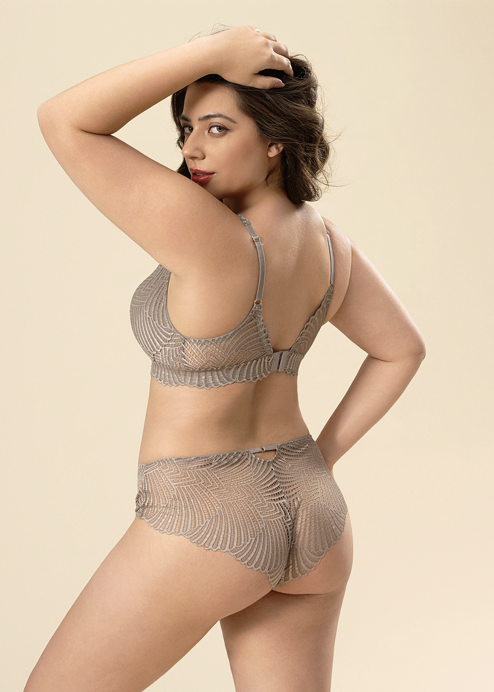 MANDY Plus Brown Lace Brief Panties