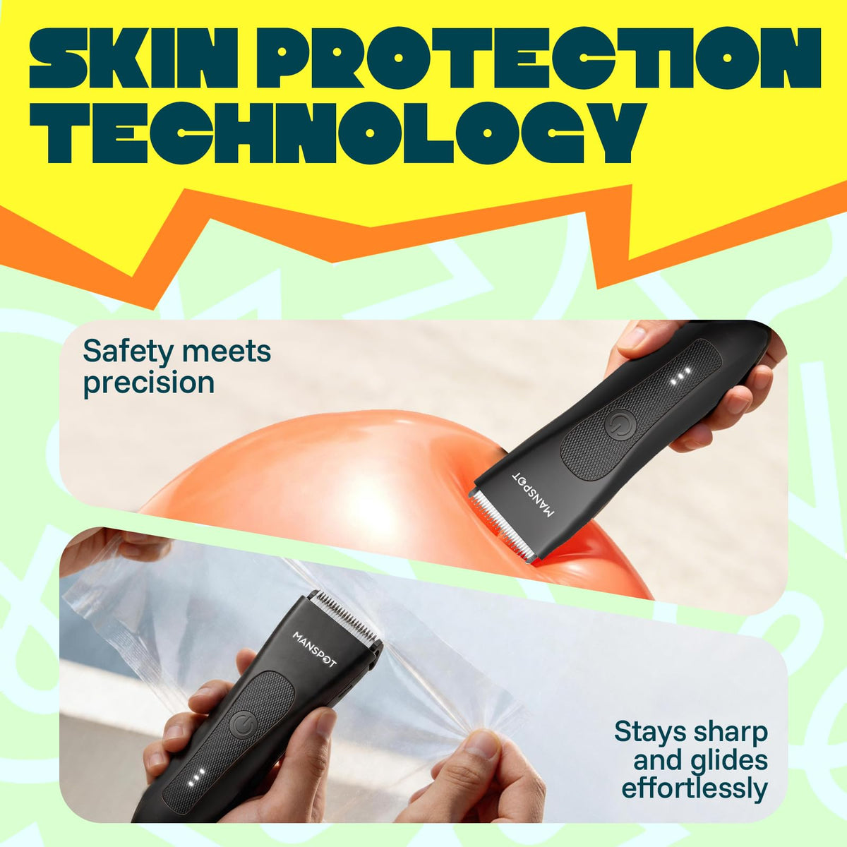 MANSPOT Manscape Groin & Body Hair Trimmer for Men, Electric Pubic Shaver