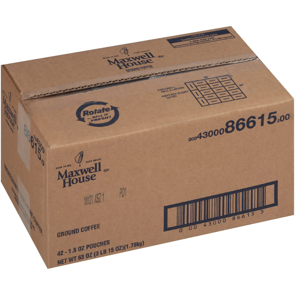 Maxwell House Ground Coffee Packets (42 ct, 1.5 oz) – Smooth Flavor, Trusted Taste