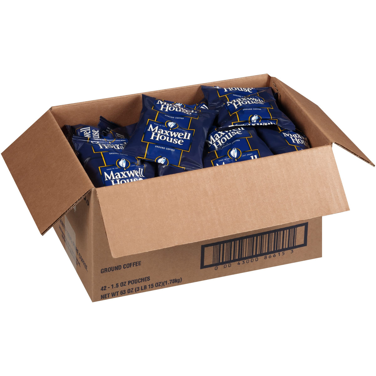 Maxwell House Ground Coffee Packets (42 ct, 1.5 oz) – Smooth Flavor, Trusted Taste