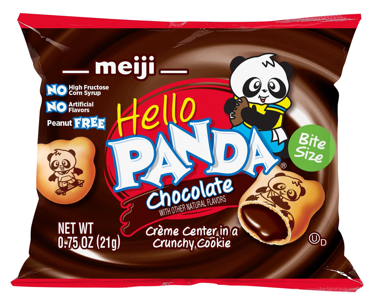 Meiji Hello Panda Cookies – Chocolate Crème Filled, 8 Boxes of Bite-Sized Panda Sports Snacks