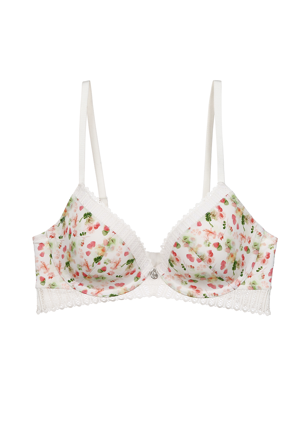MELANIE Printed Plunge Lace Molded Padded Demi Bra
