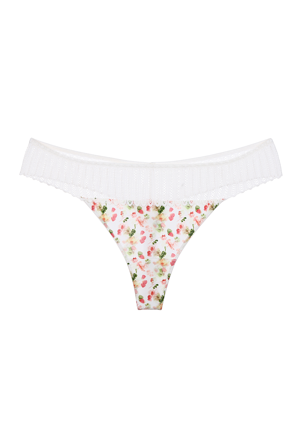 MELANIE Floral Printed Lace Thong Panties
