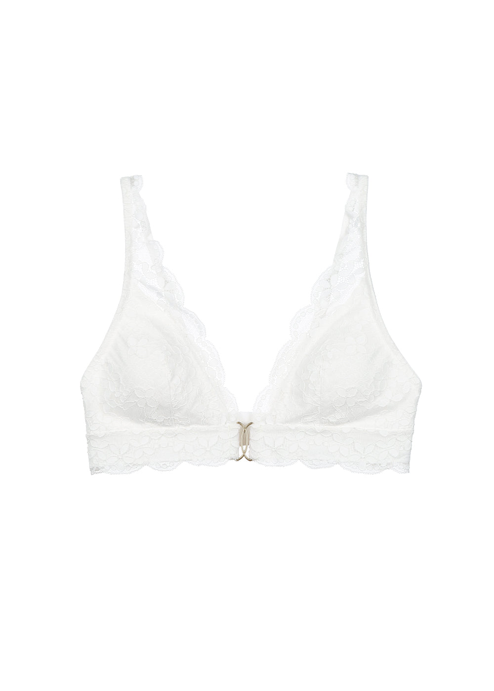MIA Plus Back-Closure Off White Lace Triangle Bralette