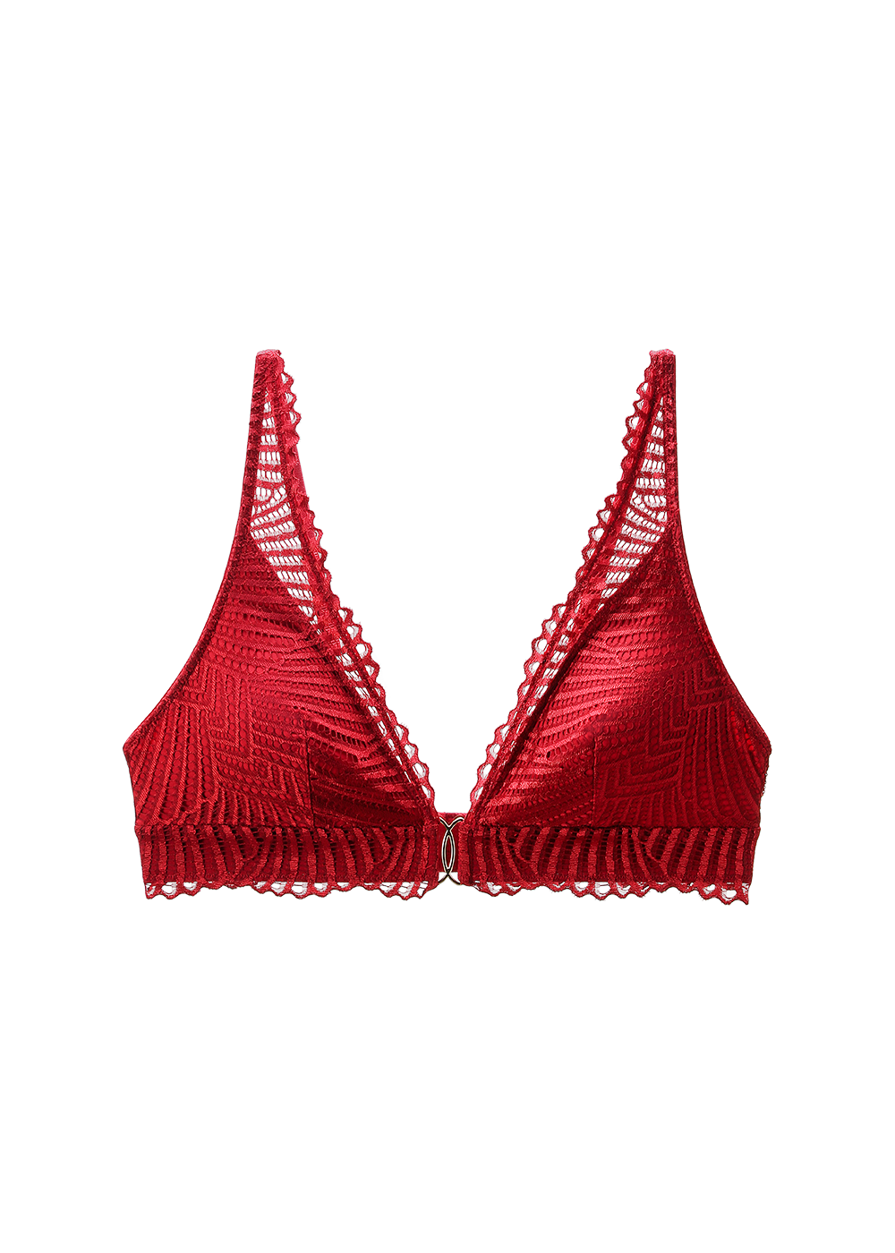 MILANO Back-Closure Red Lace Triangle Bralette