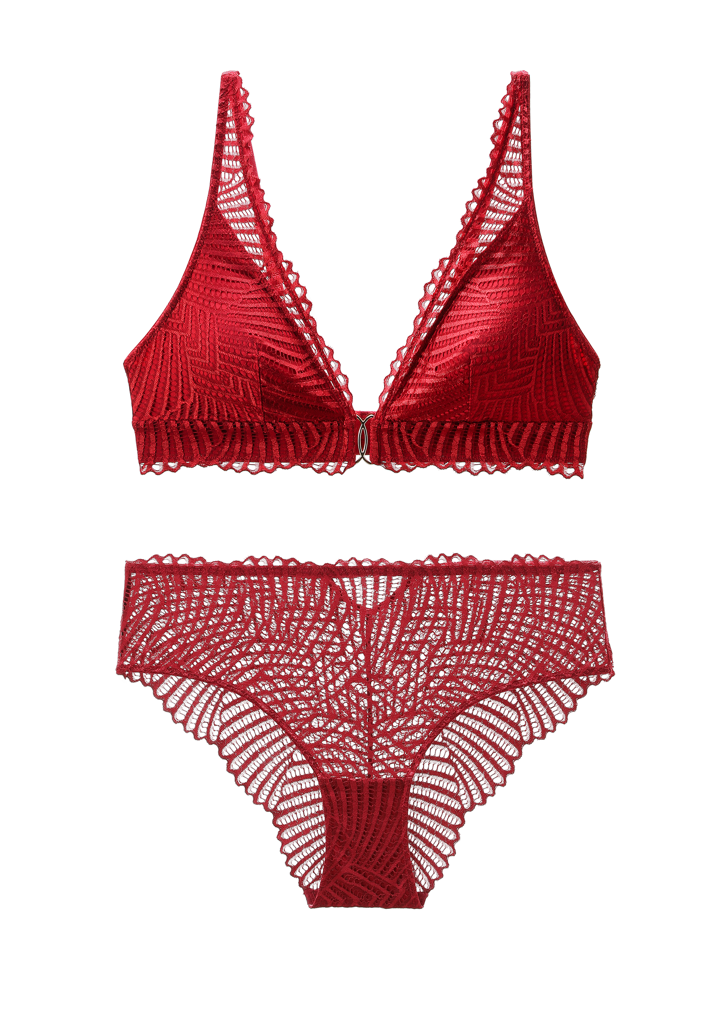 MILANO Red Lace Plus Bra & Panty Set