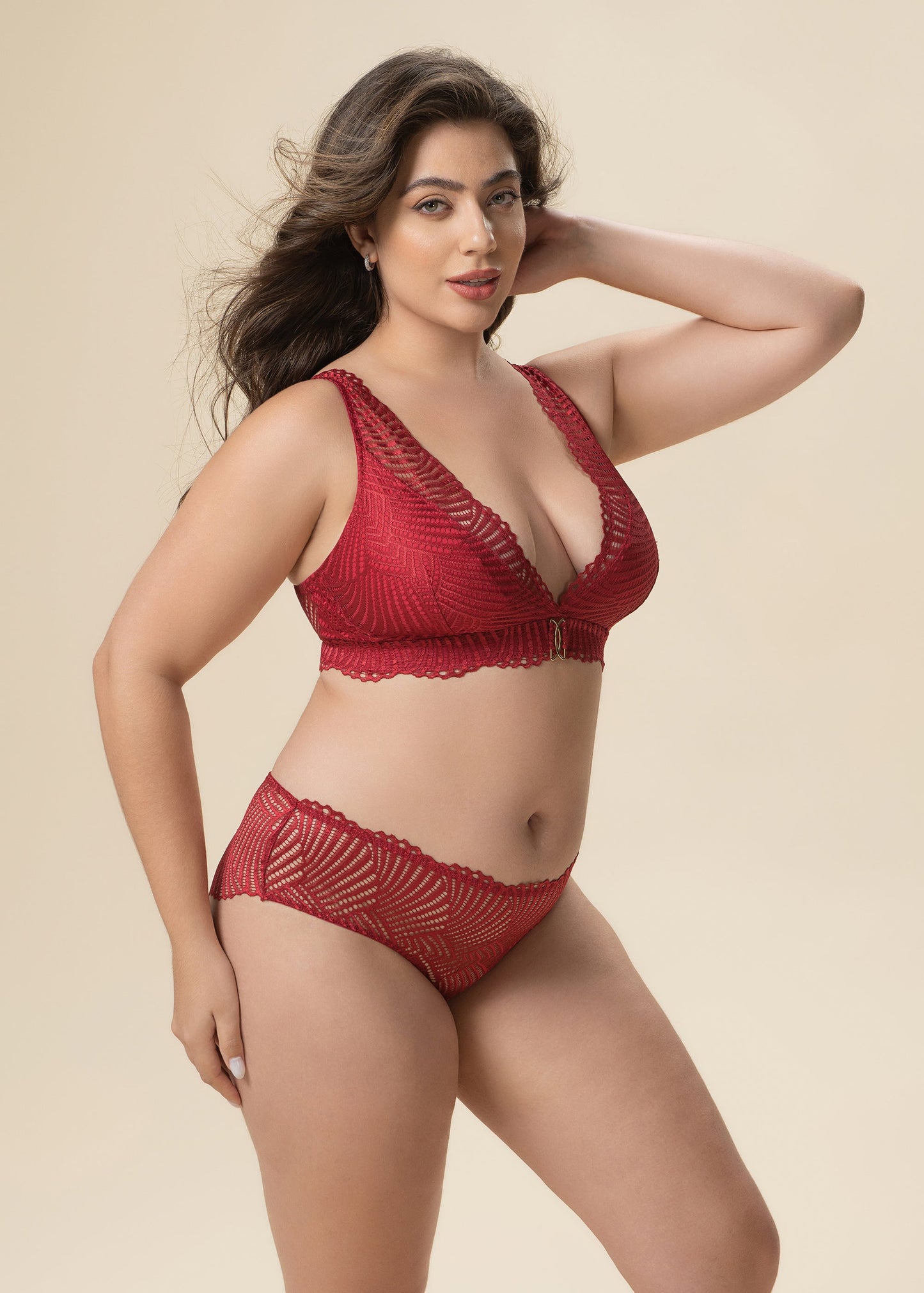 MILANO Plus Red Lace Lingerie Set