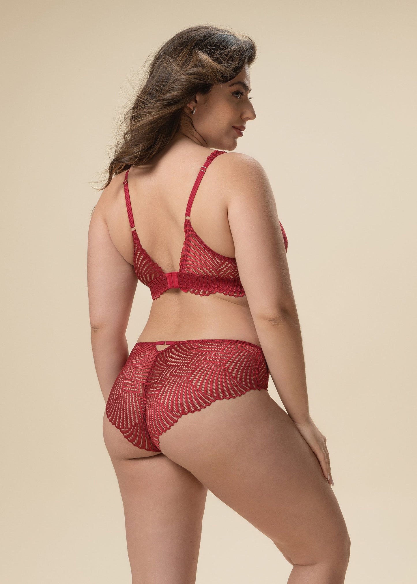 MILANO Red Lace Plus Bra & Panty Set