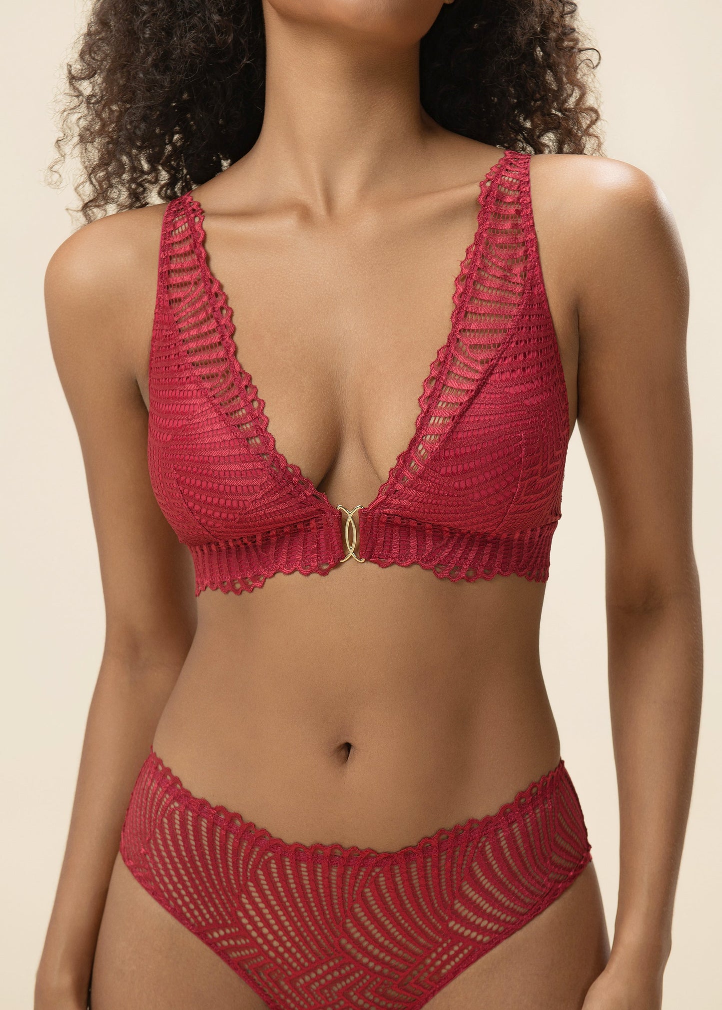 MILANO Red Lace Lingerie Set