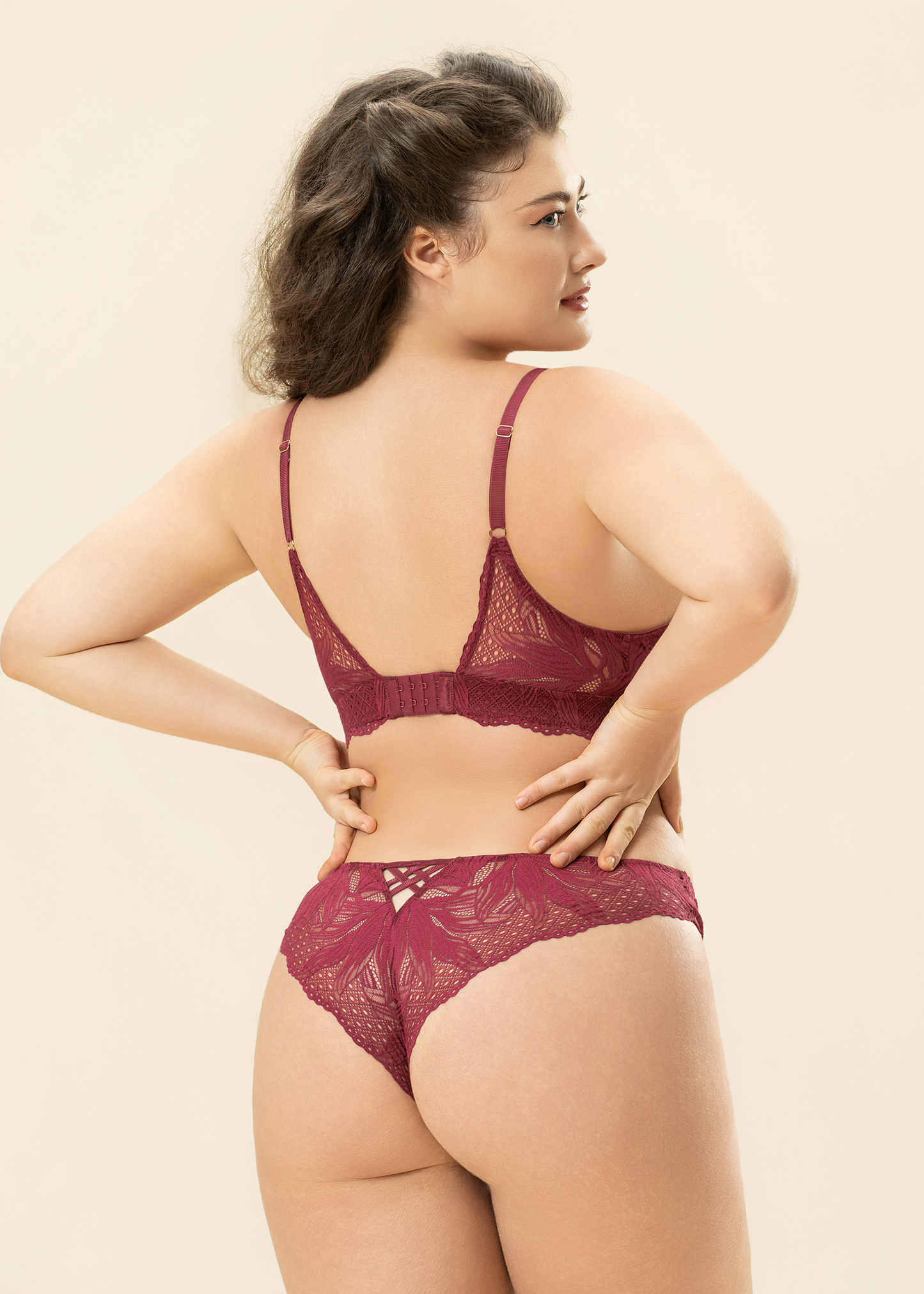 MIRA Plus Sexy Red Lace Brief Panties
